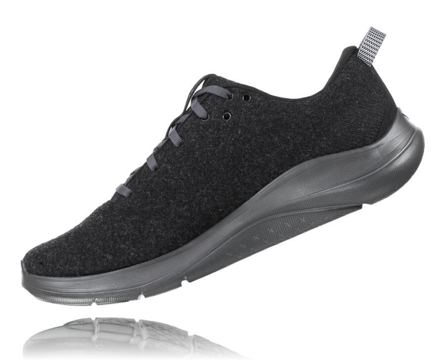 Hoka One One Koşu Ayakkabısı Erkek Siyah - Hupana Flow Wool - WE7125609